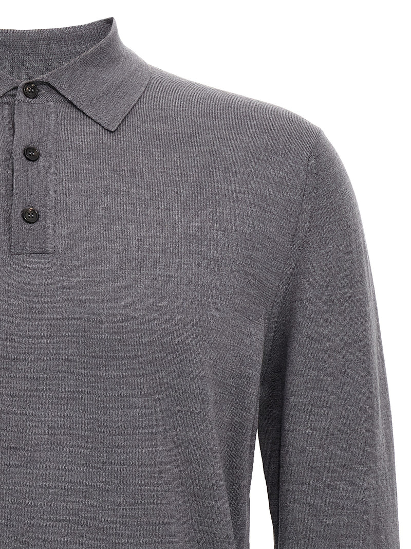ZANONE Gray Virgin Wool Polo Shirt