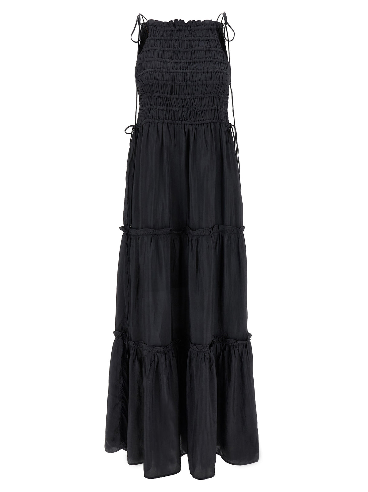 Robe longue Ganni grise en viscose