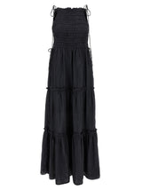 Robe longue Ganni grise en viscose