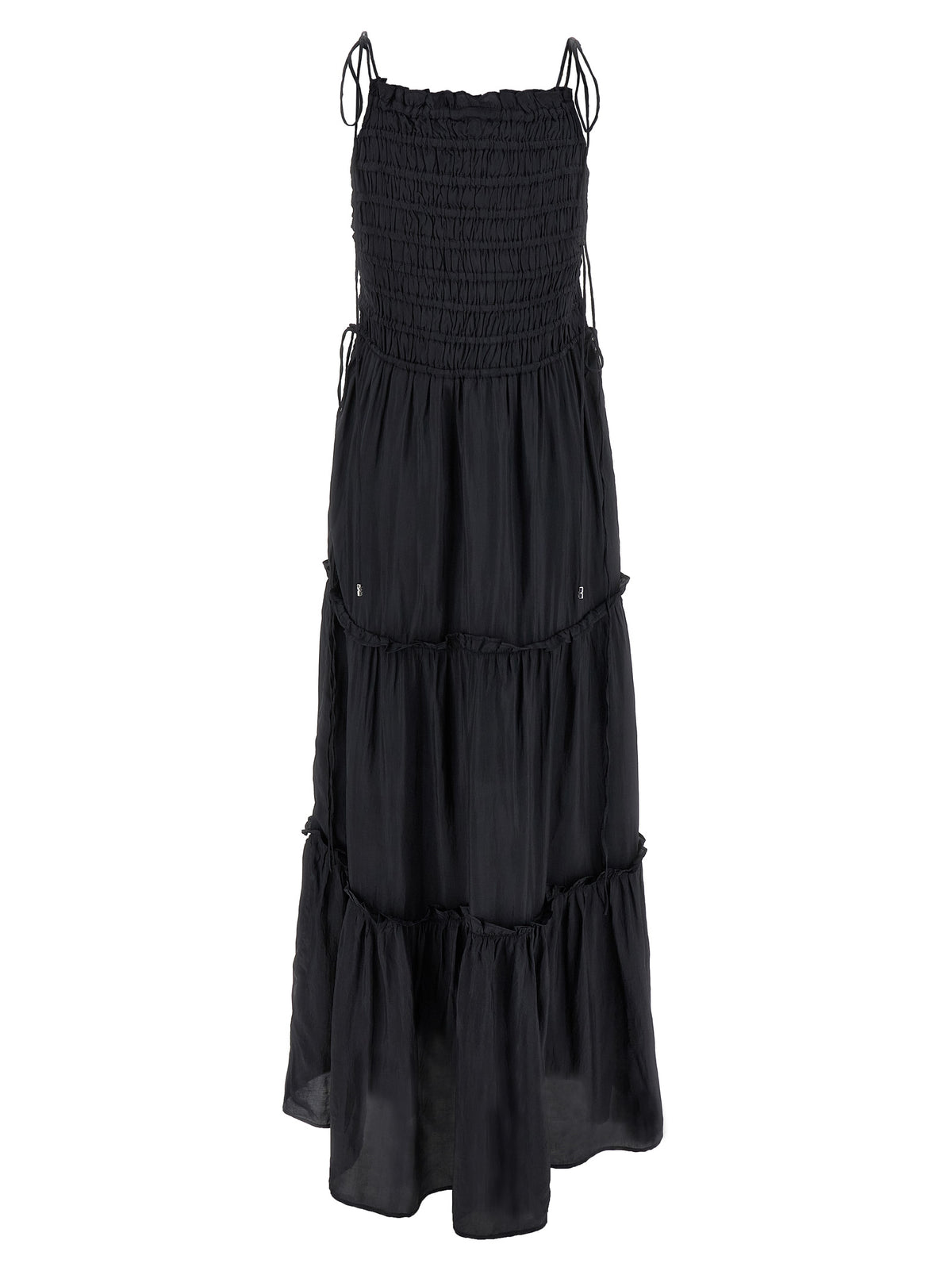 Robe longue Ganni grise en viscose