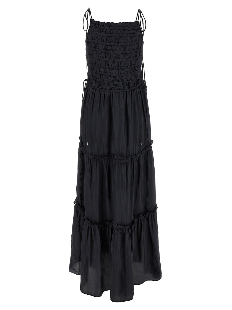 Ganni Gray Viscose Long Dress - Effortless Elegance