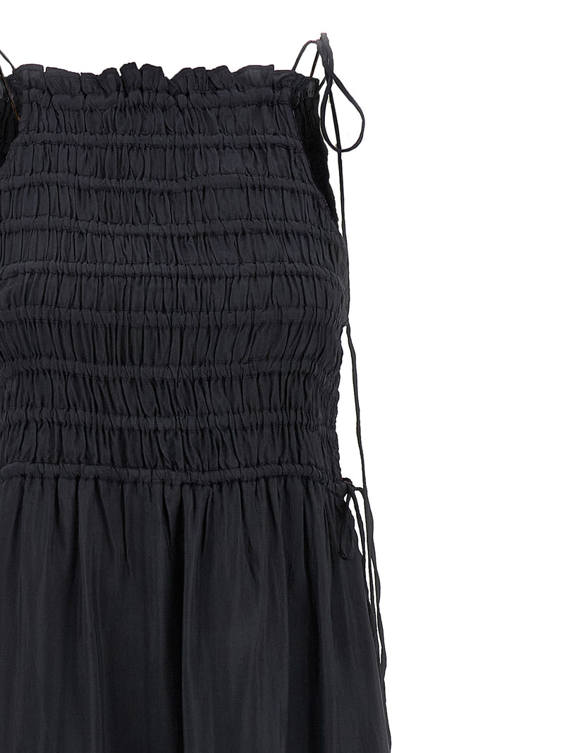 Ganni Gray Viscose Long Dress - Effortless Elegance