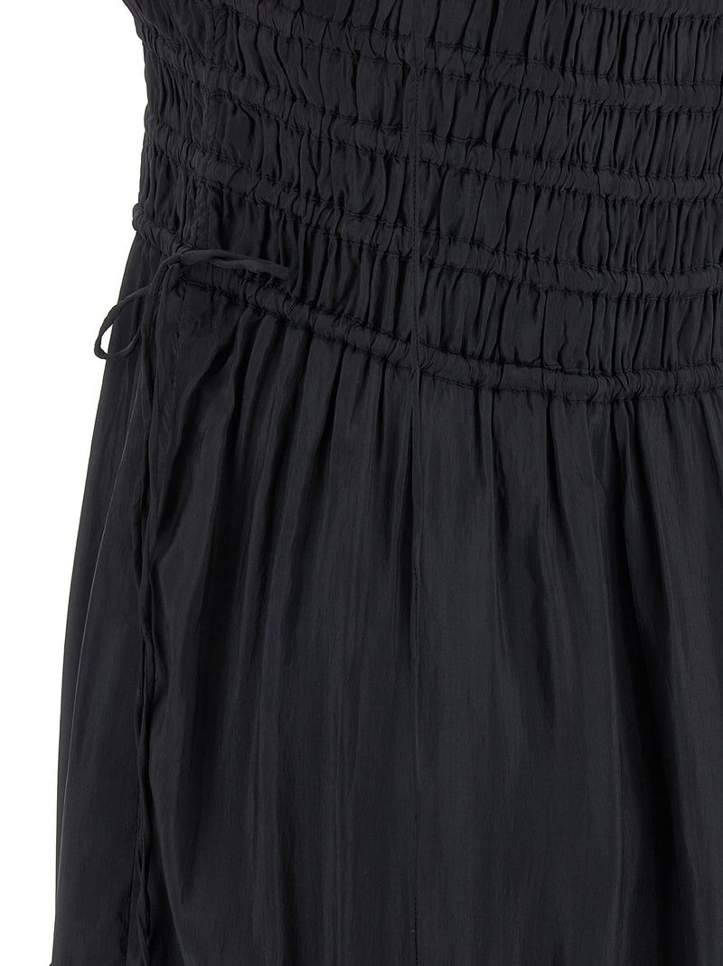 Ganni Gray Viscose Long Dress - Effortless Elegance