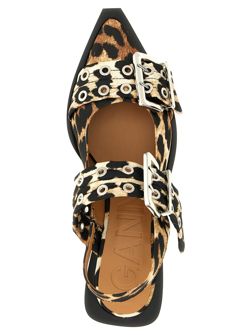 Ganni Multicolor Polyester Ballet Flats - Elegant & Eco-Friendly