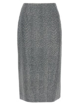 Ermanno Scervino Gray Silk Midi Skirt