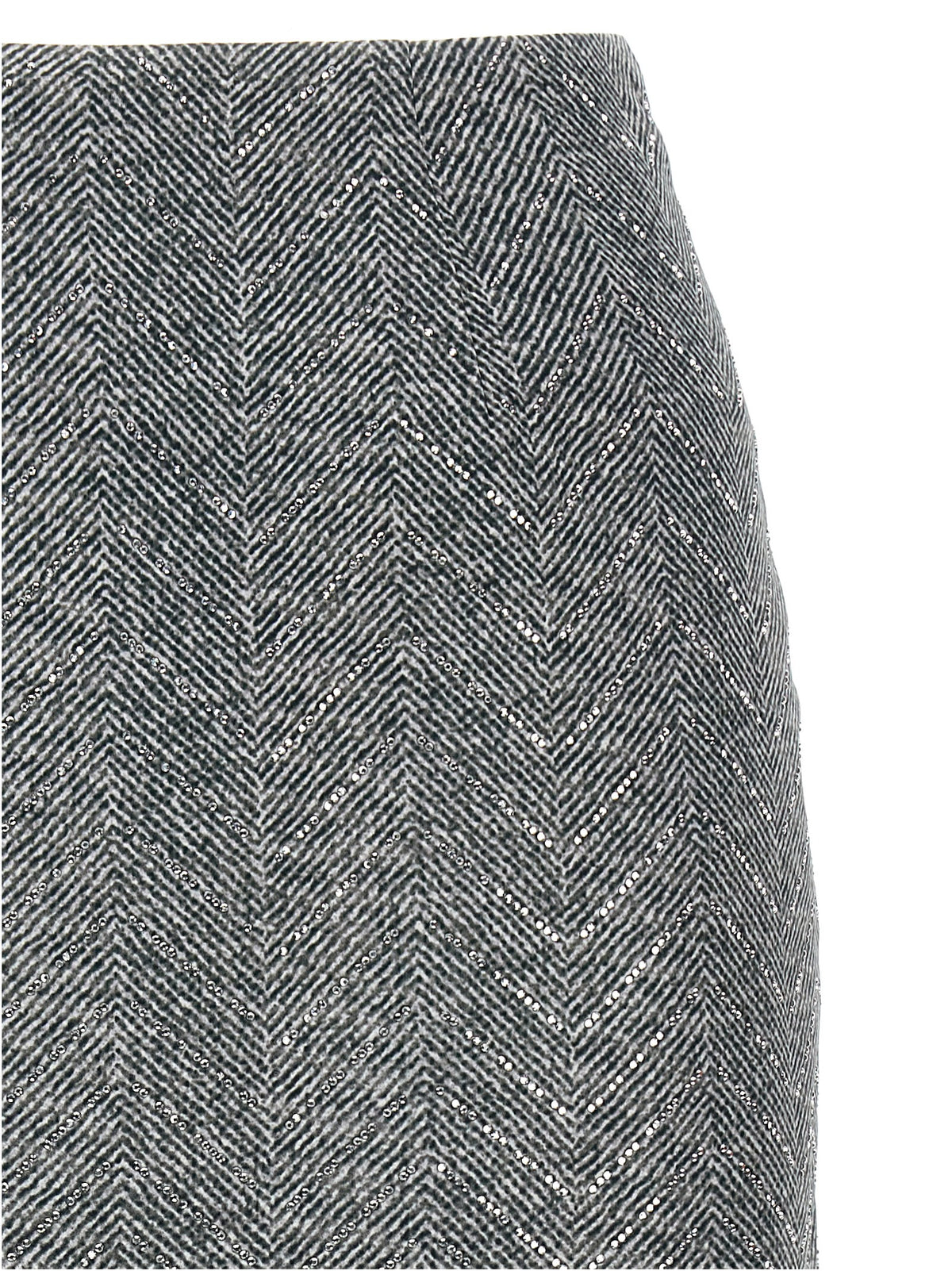 Ermanno Scervino Gray Silk Midi Skirt