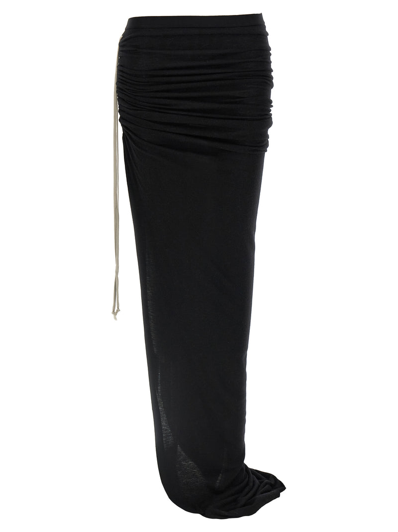 Mini-jupe en laine noire Rick Owens