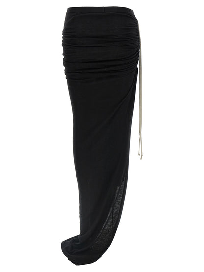 Rick Owens Black Wool Mini Skirt
