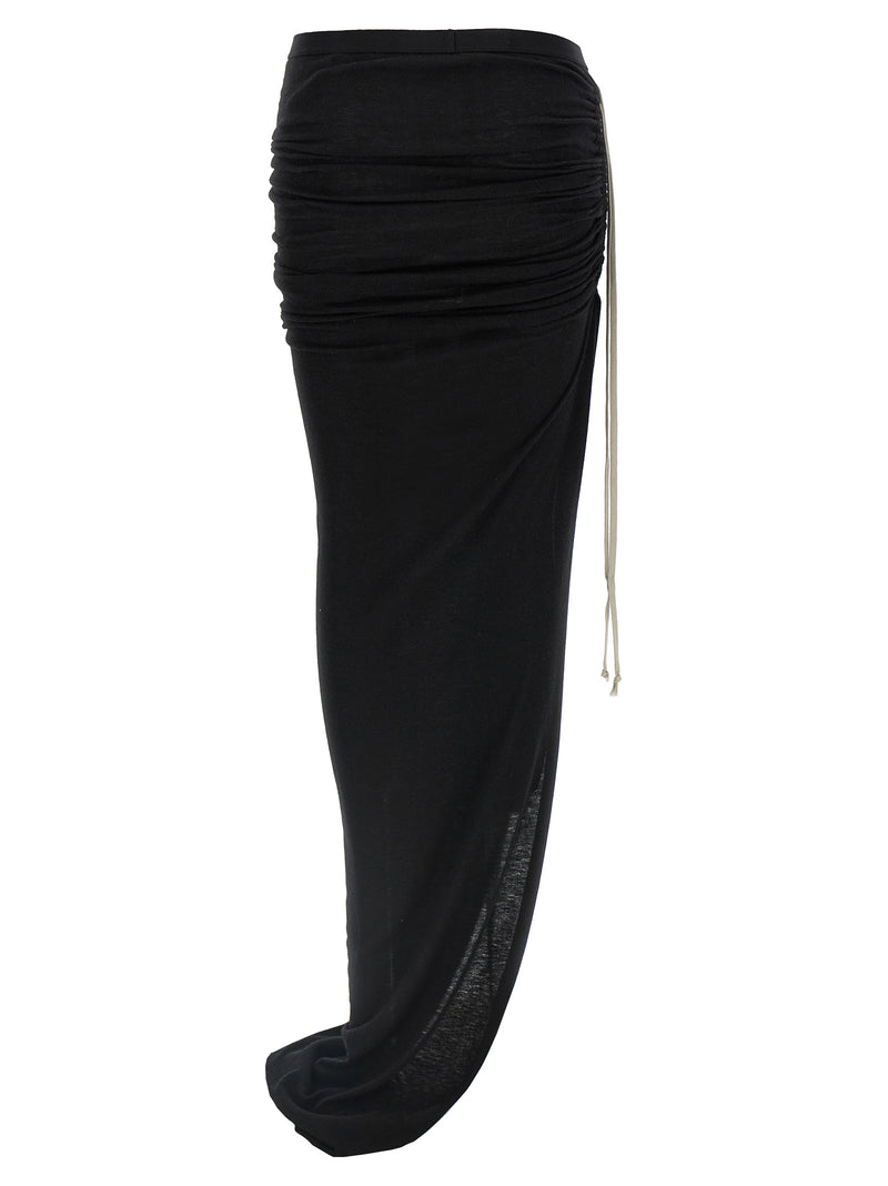 Mini-jupe en laine noire Rick Owens