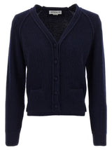 Victoria Beckham Blue Wool Cardigan