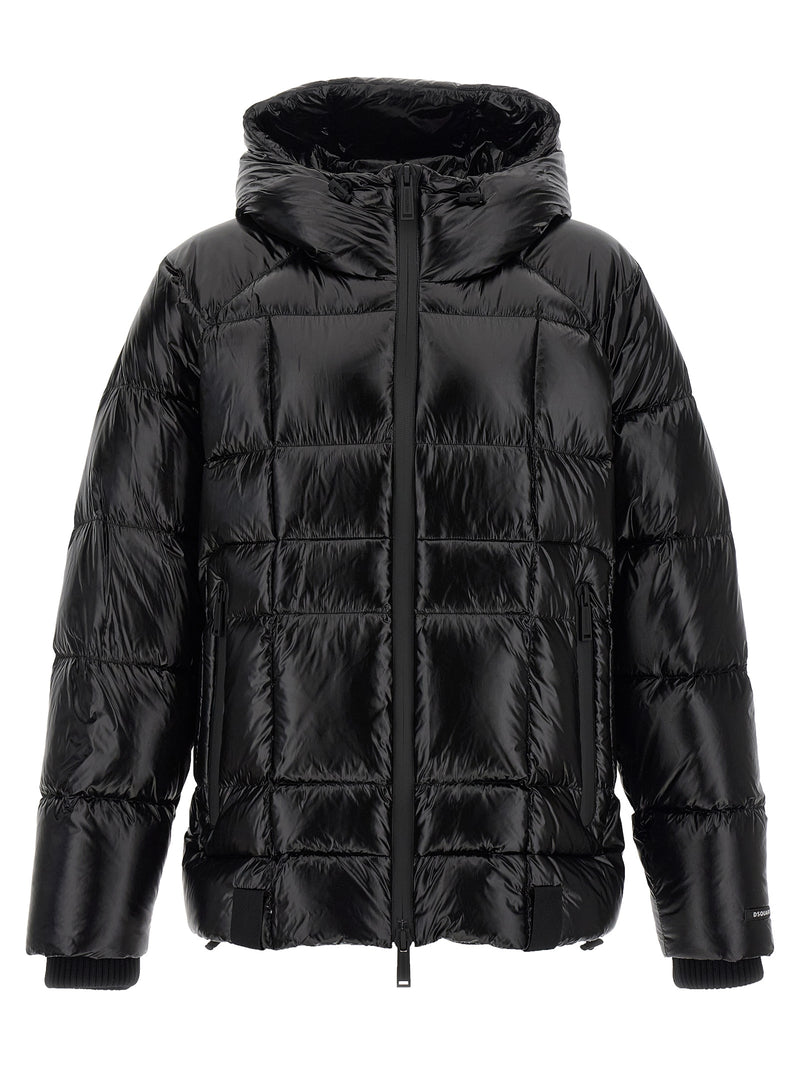 Dsquared² Black Polyamide Full-Length Jacket for Men