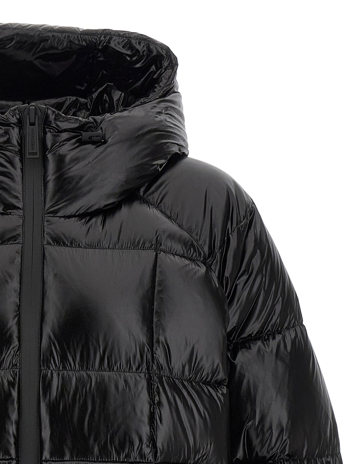 Dsquared² Black Polyamide Full-Length Jacket