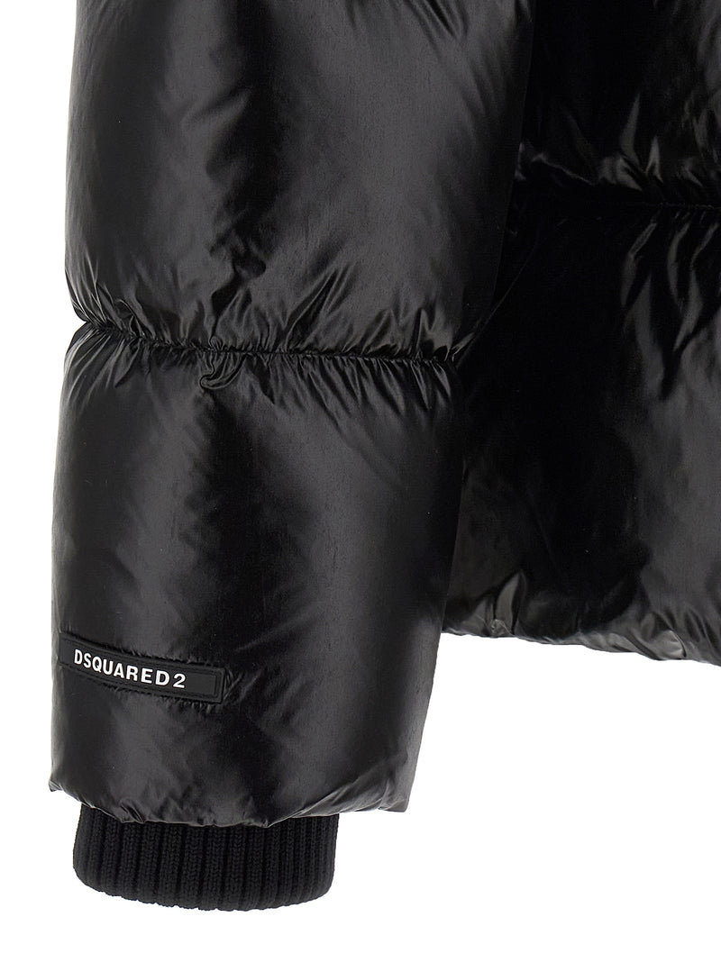 Dsquared² Black Polyamide Full-Length Jacket for Men