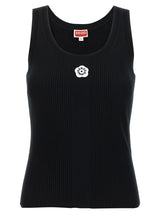 Kenzo Black Viscose Sleeveles T-Shirt
