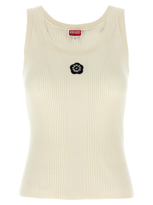 T-Shirt Kenzo Sans Manches en Viscose Blanche