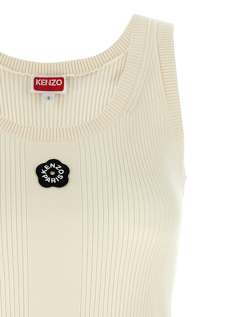 T-Shirt Kenzo Sans Manches en Viscose Blanche