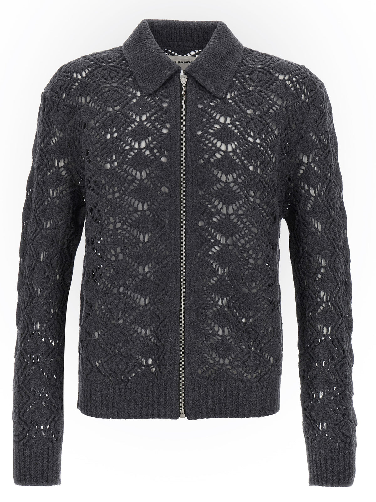 Jil Sander Gray Virgin Wool Cardigan