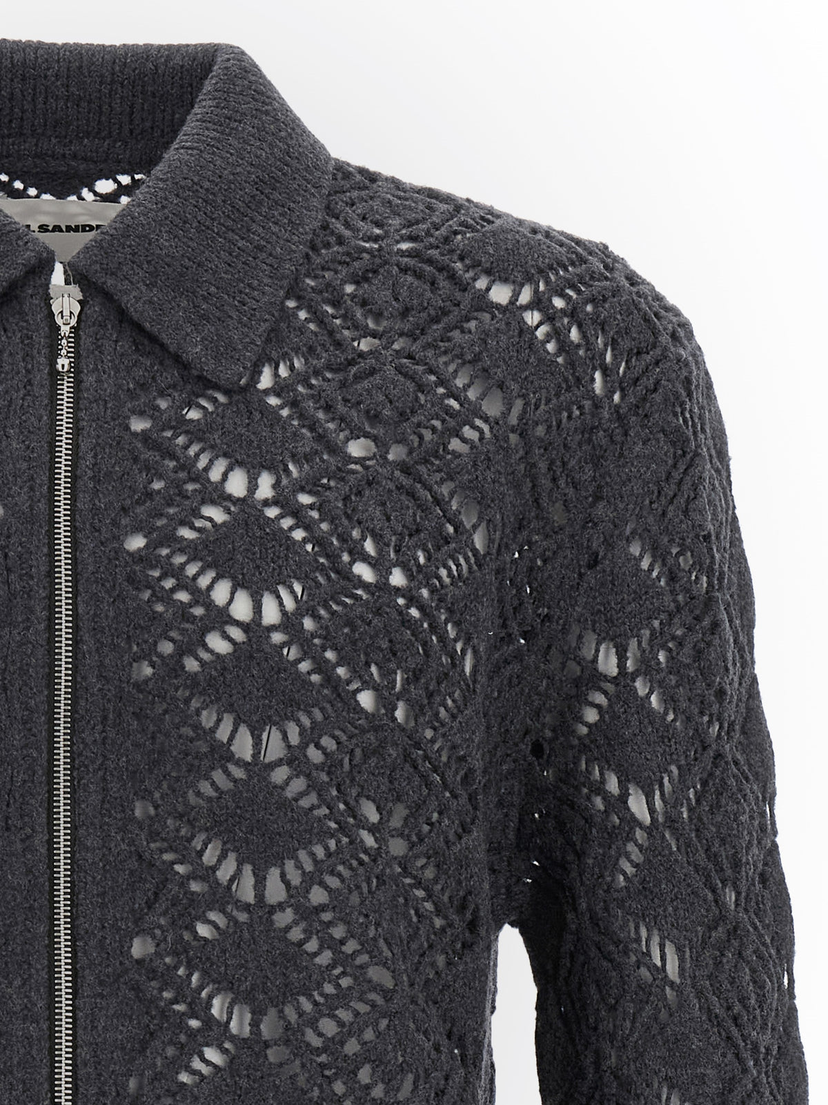 Jil Sander Gray Virgin Wool Cardigan