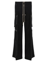 Rick Owens Black Wool Cargo Pants