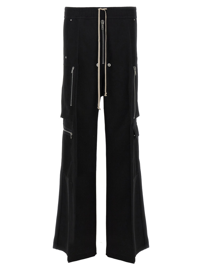 Rick Owens Black Wool Cargo Pants