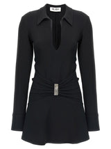 The Attico Black Marabou Short Dress