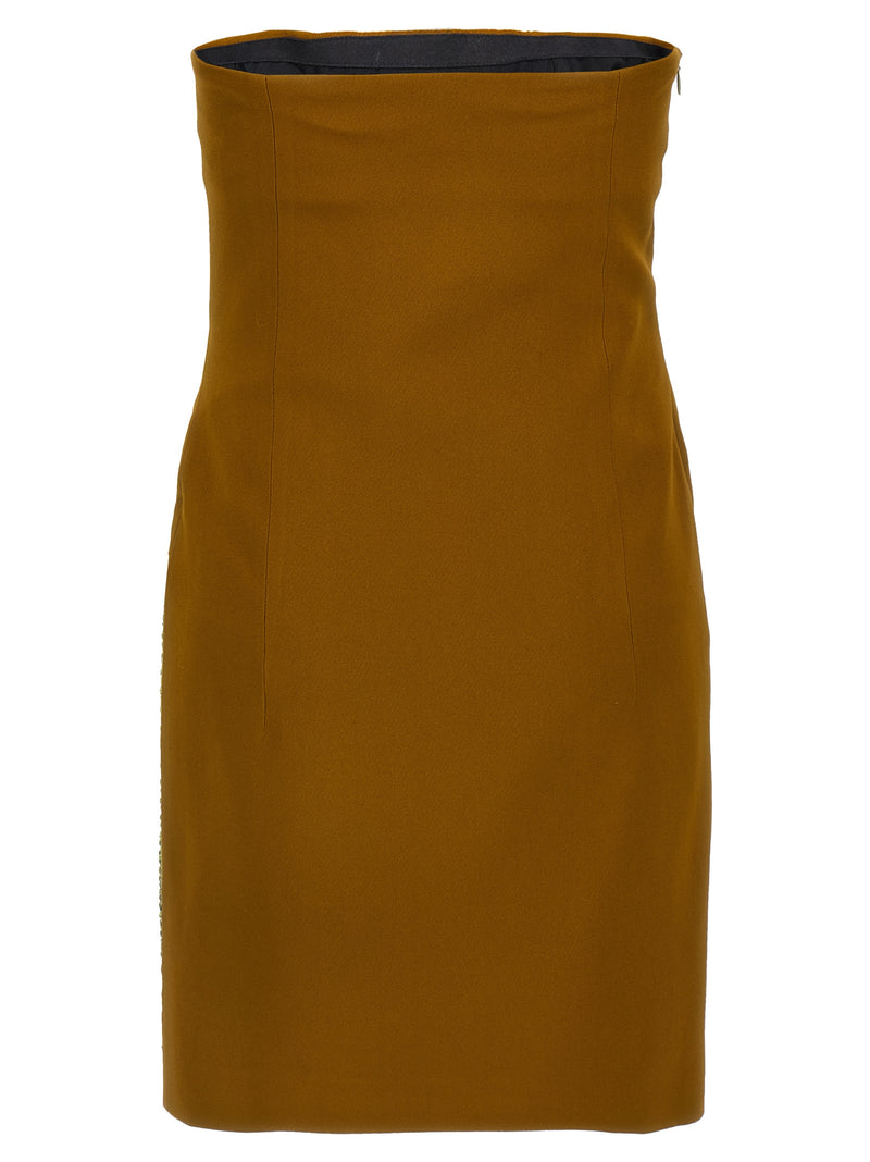 The Attico Bicolor Marabou Short Dress