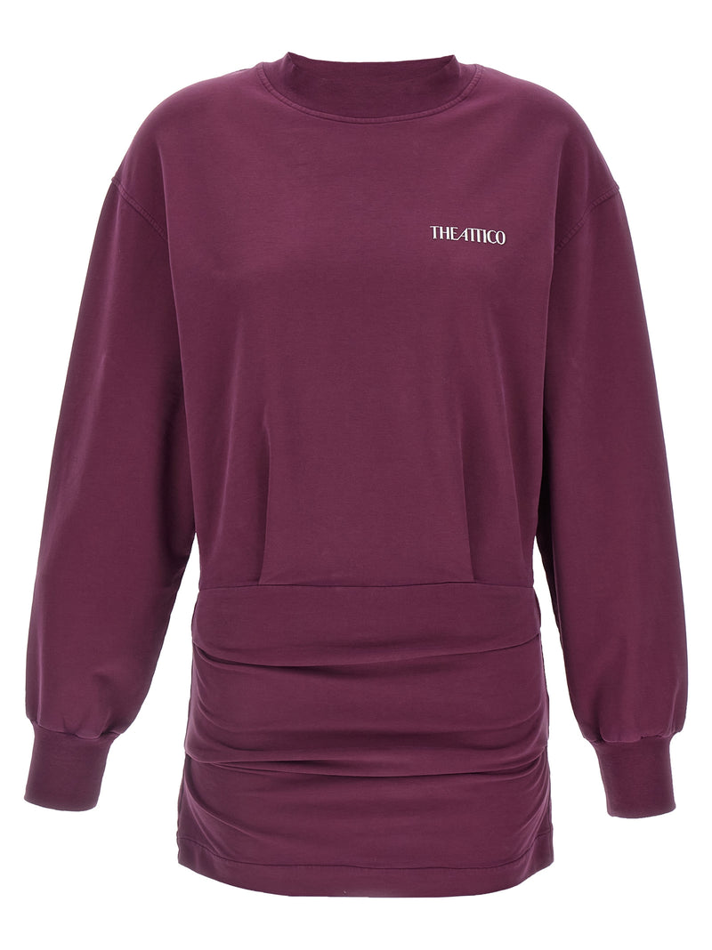 The Attico Bordeaux Cotton Short Dress