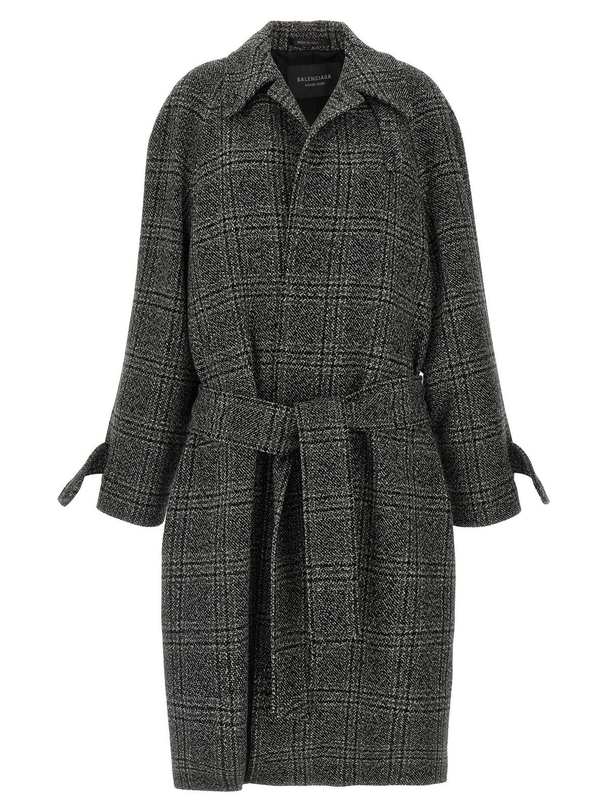 Manteau en laine noire Balenciaga