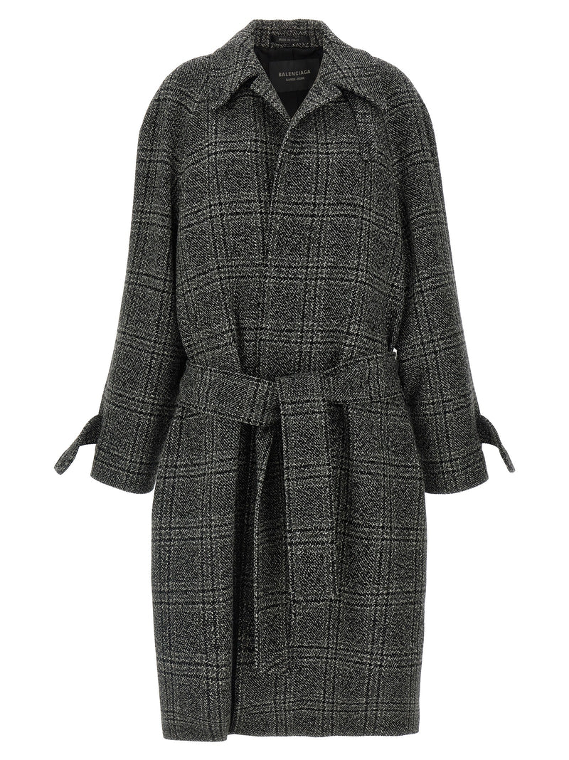 Manteau en laine noire Balenciaga