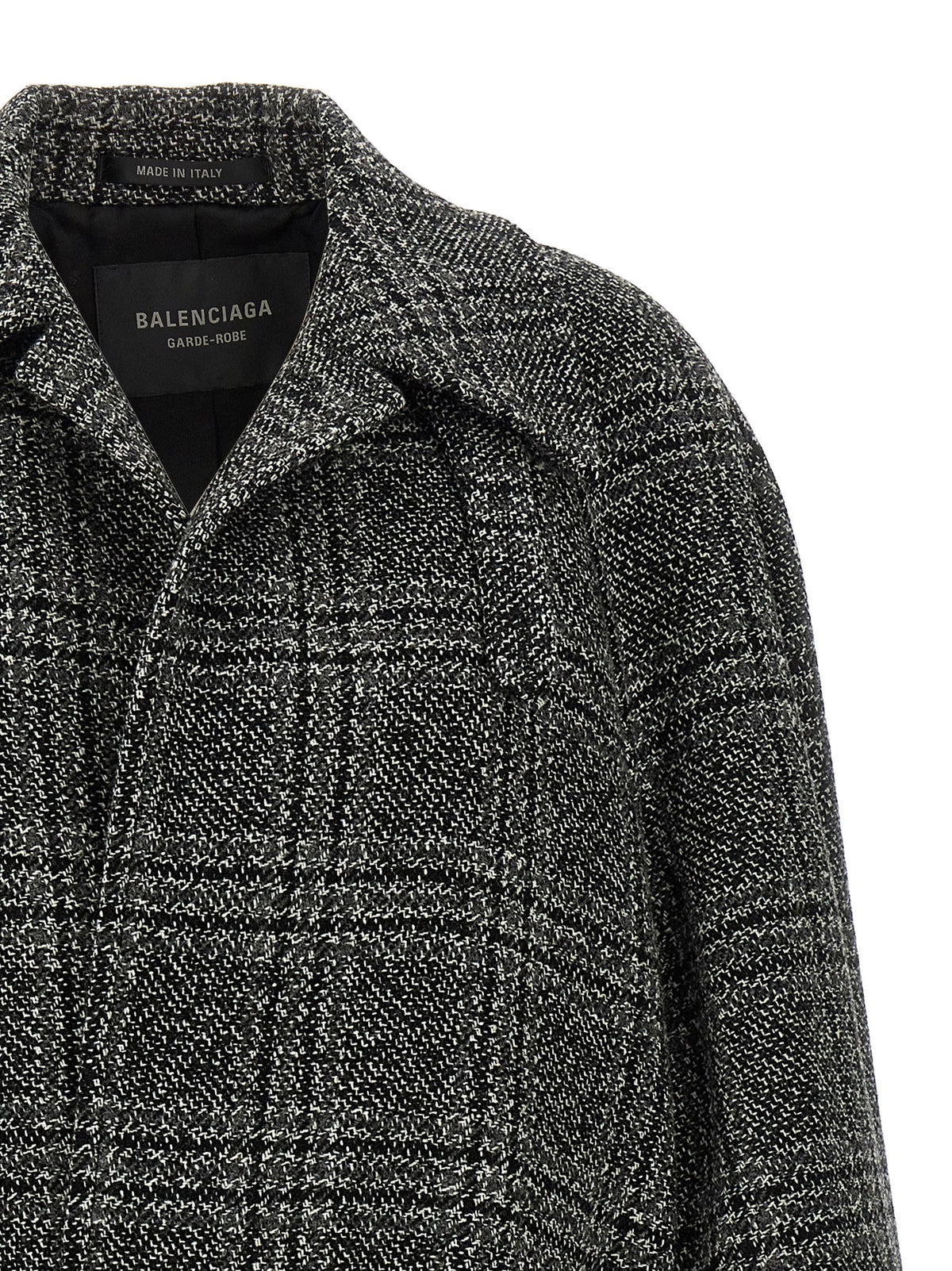 Manteau en laine noire Balenciaga