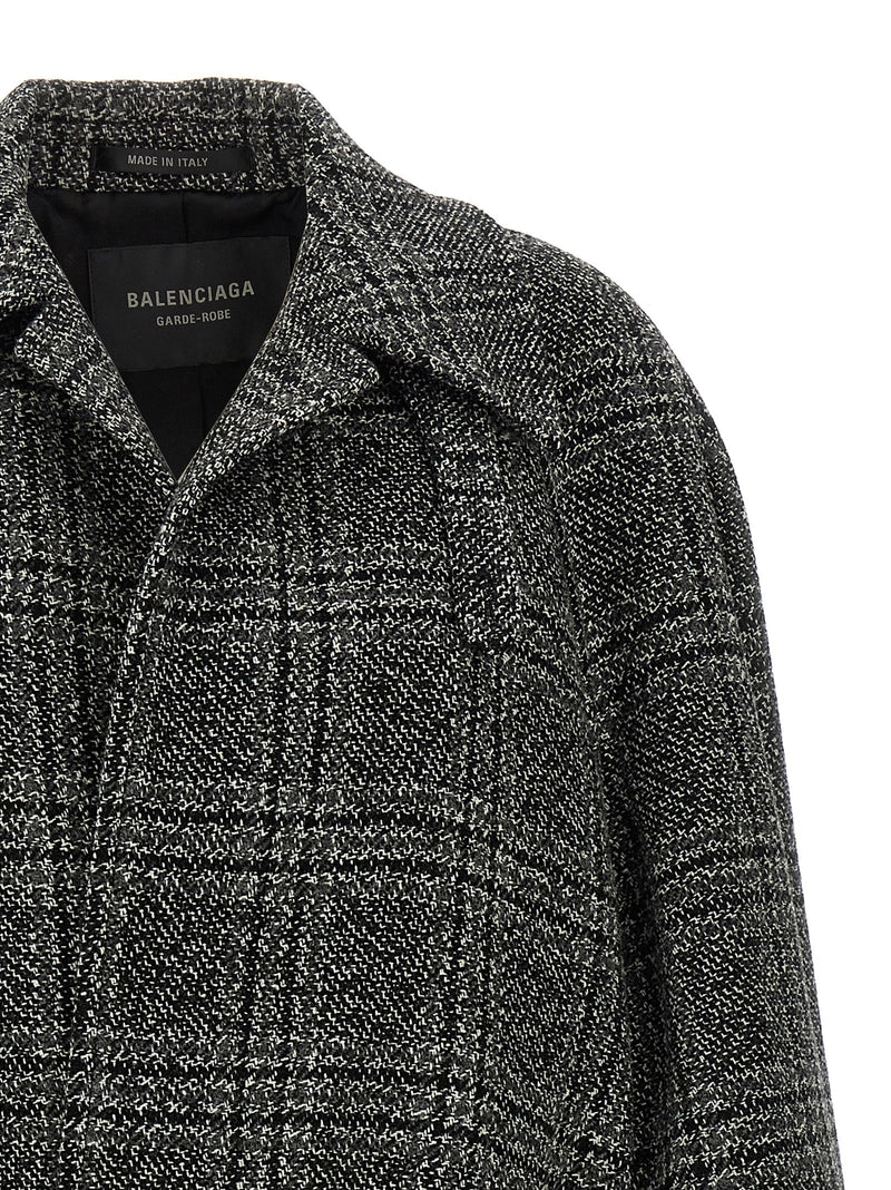 Manteau en laine noire Balenciaga