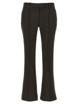 The Attico Brown Virgin Wool Flared Pants