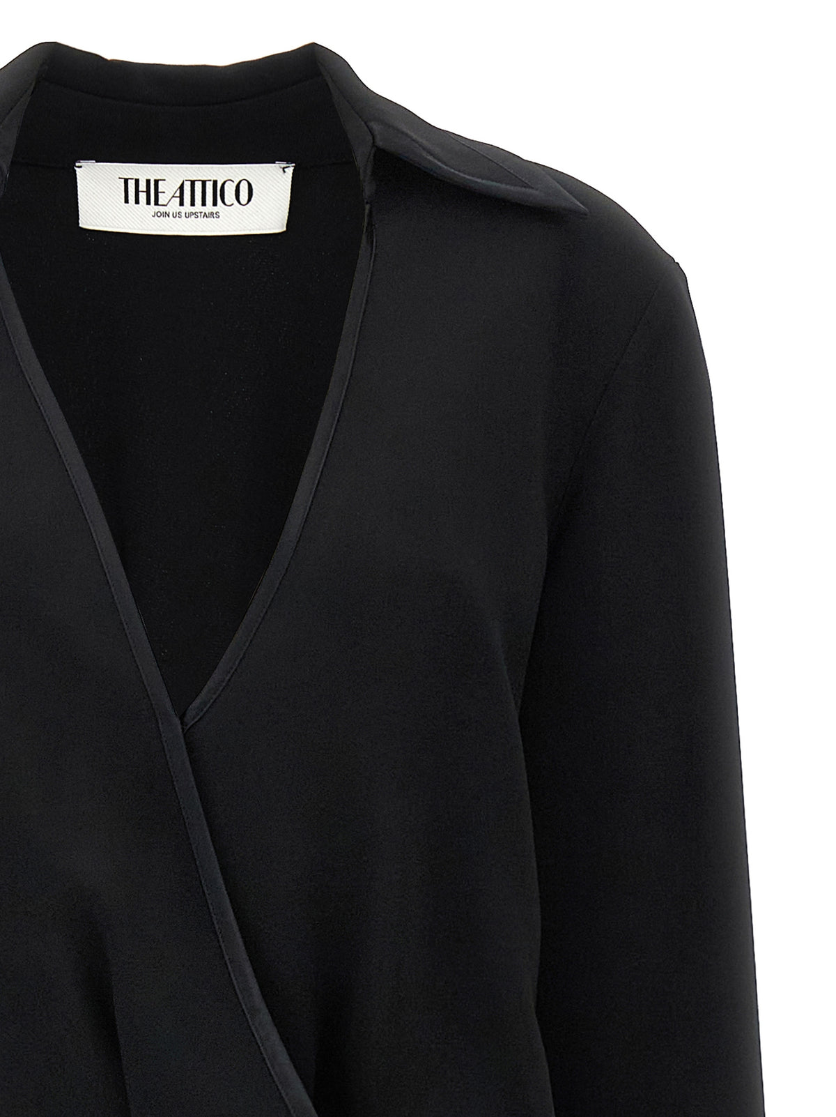 The Attico Black Marabou Midi Dress