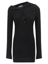 The Attico Black Virgin Wool Short Dress