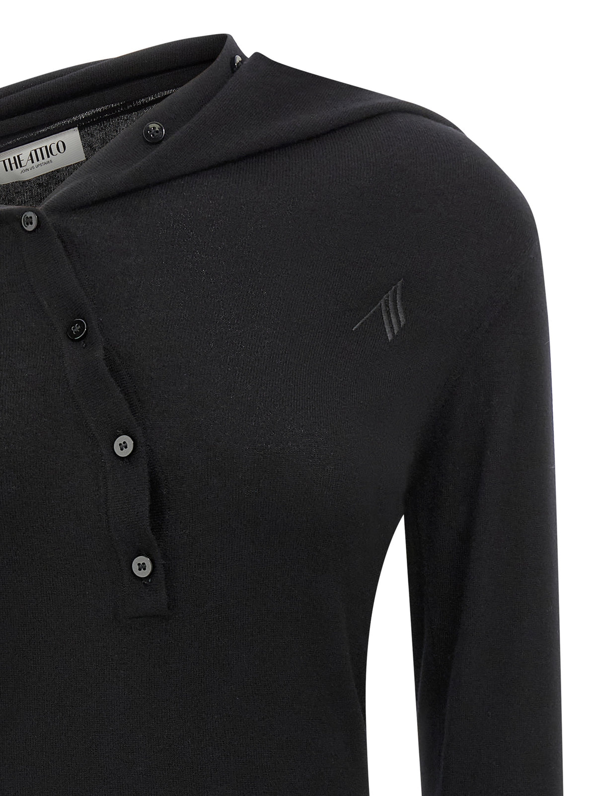 The Attico Black Virgin Wool Short Dress