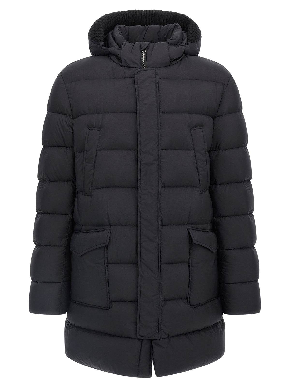 Herno Black Polyamide Coat