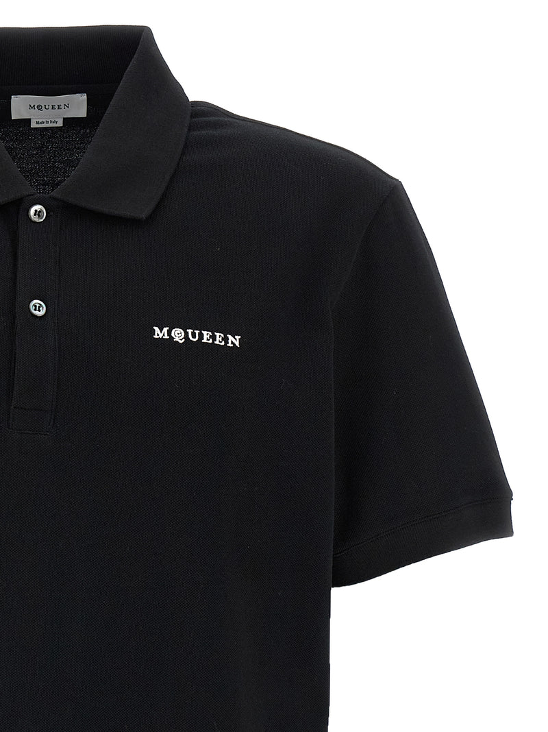 Polo bicolore en coton Alexander McQueen