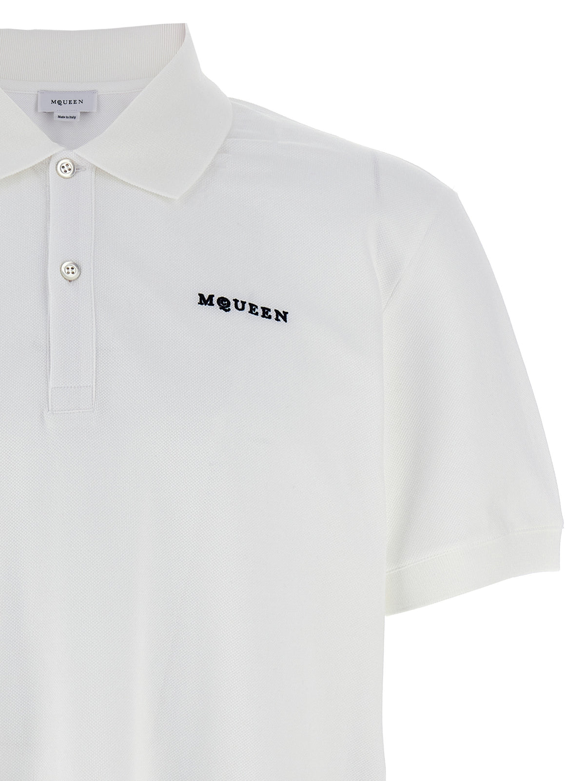 Polo bicolore en coton Alexander McQueen