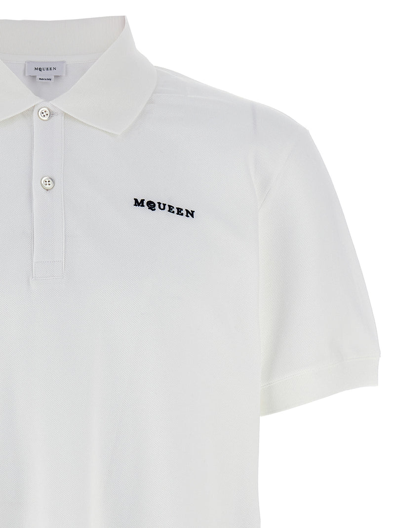 Polo bicolore en coton Alexander McQueen