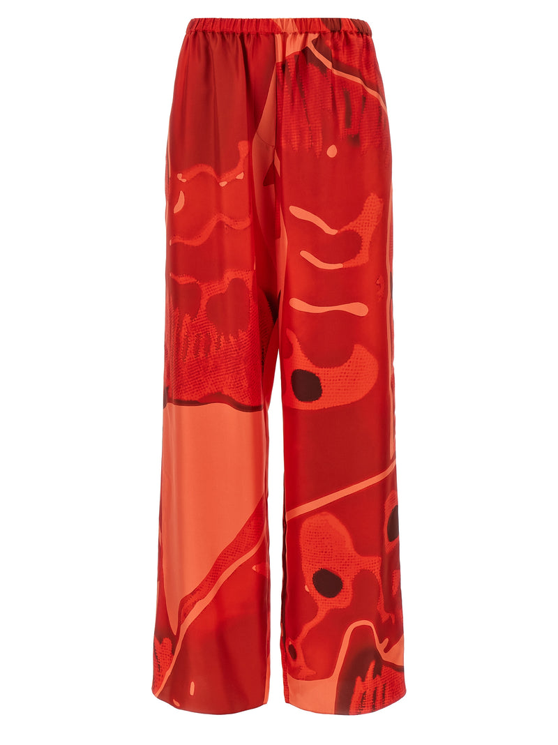 Pantalon décontracté en soie multicolore Ferragamo