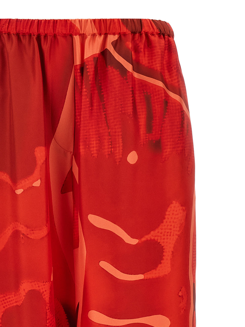 Pantalon décontracté en soie multicolore Ferragamo