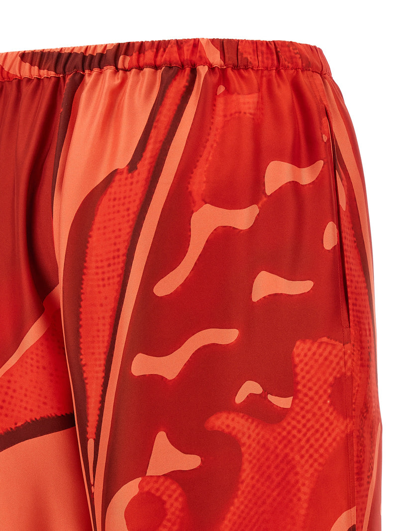 Pantalon décontracté en soie multicolore Ferragamo