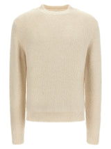 Jil Sander White Alpaca Leather Cardigan