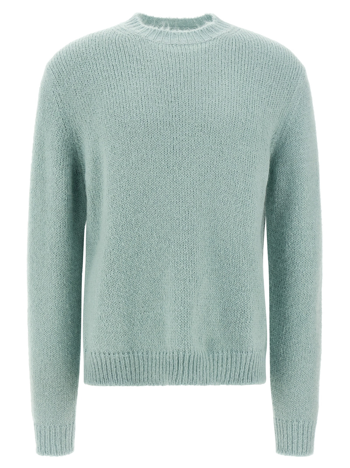 Jil Sander Blue Alpaca Leather Cardigan