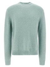 Jil Sander Blue Alpaca Leather Cardigan