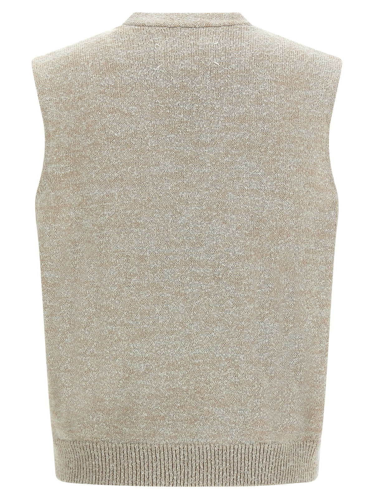 Maison Margiela Beige Cotton Sleeveles Sweater