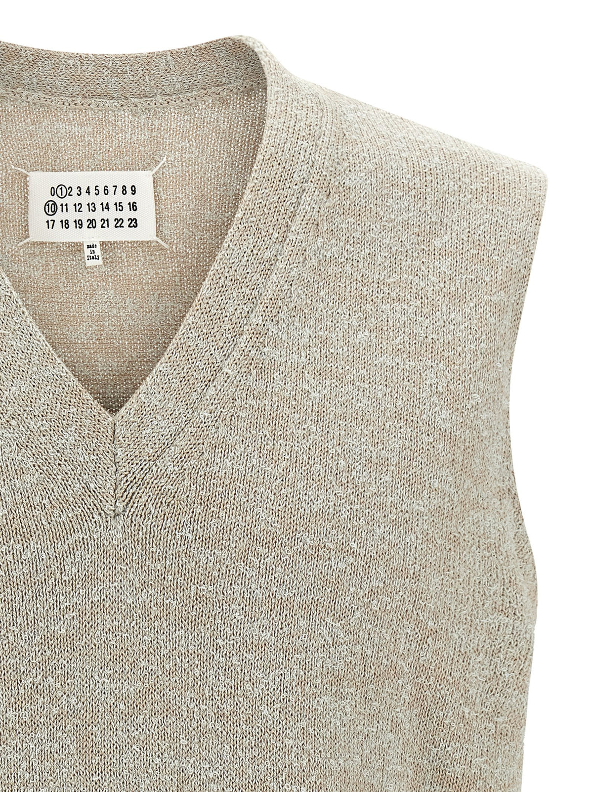 Maison Margiela Beige Cotton Sleeveles Sweater