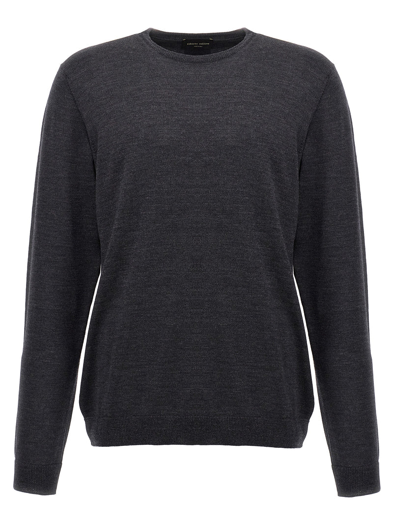 Roberto Collina Gray Merino Wool Cardigan