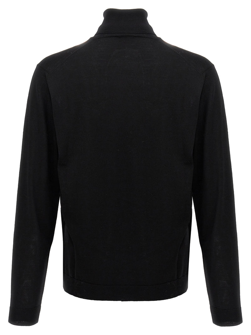Roberto Collina Black Merino Wool Cardigan