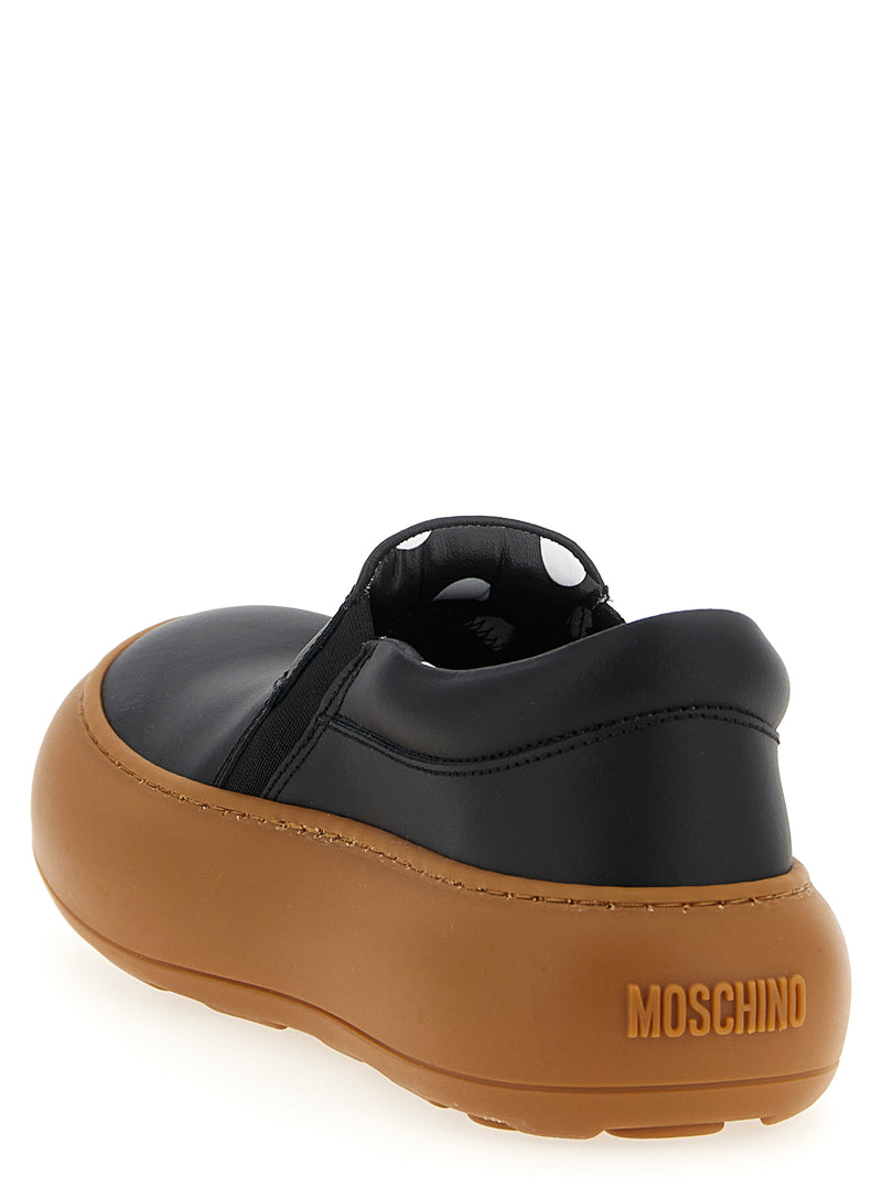 Moschino Ollie Black Leather Chunky Sneakers for Women